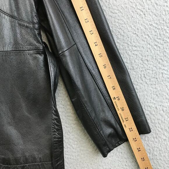 Wilsons Leather Maxima Black Leather Belted Jacket XL - Picture 8 of 11